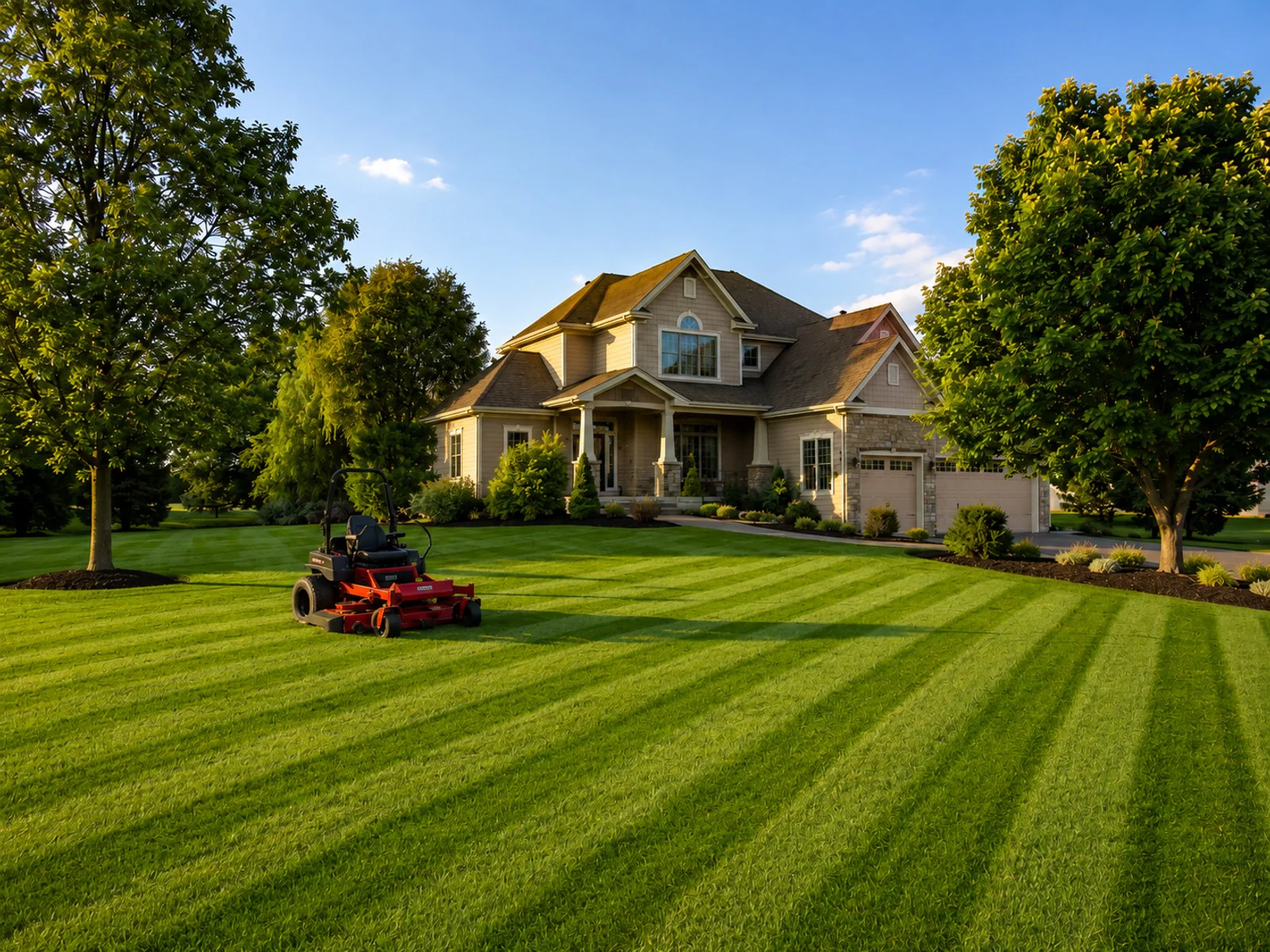 Front lawn renewal project with commercial zero-turn mower